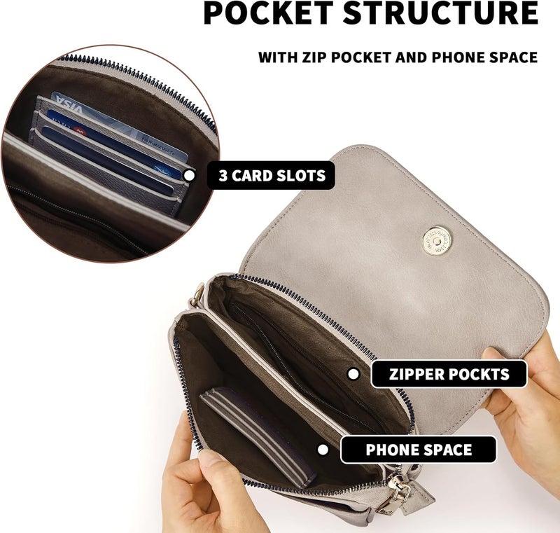 CHOLISS Small Crossbody Bags for Women, Vegan Leather Cell Phone Purse, Mini Travel Purse with Adjustable Strap Womens Gifts - Image 3